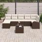 Preview: Garten-Sofa-Set mit Kissen 8 pcs Braun Poly Rattan