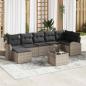Preview: ARDEBO.de - 7-teiliges Garten Sofa Set mit Kissen schwarzes Poly Rattan