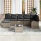 Preview: 7-teiliges Garten Sofa Set mit Kissen schwarzes Poly Rattan