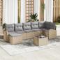 Preview: ARDEBO.de - 8-teiliges Garten Sofa Set mit Kissen Schwarz Poly Rattan