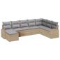 Preview: Garten Sofaset Set aus 8 Beige Rattan und Stoff Garten Sofaset
