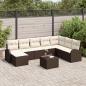 Preview: ARDEBO.de - Garten Sofa Set Set aus 9 Weiß PE Rattan Garten Sofa Set