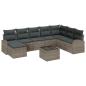 Preview: Garten-Sofa-Set 9 Teile Dunkelgrau, Braun Rattan, Polyester
