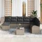 Preview: Garten-Sofa-Set 9 Teile Dunkelgrau, Braun Rattan, Polyester