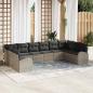 Preview: ARDEBO.de - Sofa Set 10 stk. Hellgrau [Synthetisch]: Polyrattan