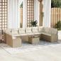 Preview: ARDEBO.de - 11 teiliges Garten Sofa Set mit Kissen Braun Rattan