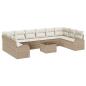 Preview: 11 teiliges Garten Sofa Set mit Kissen Braun Rattan
