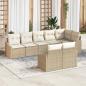 Preview: ARDEBO.de - Garten-Sofa-Set 8 Teile Beige Rattan Outdoor-Sofa Rechteckig