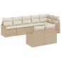 Preview: Garten-Sofa-Set 8 Teile Beige Rattan Outdoor-Sofa Rechteckig