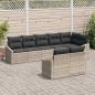 Preview: Sofa Set mit Kissen 8 pcs Hellgrau Poly Rattan