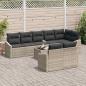 Preview: Garten-Sofa-Set Set aus 9 Teilen Hellgrau Rattan Outdoor-Sofa