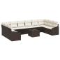 Preview: 10-teiliges Garten-Sofa-Set mit Kissen in Grau Poly-Rattan