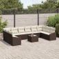 Preview: 10-teiliges Garten-Sofa-Set mit Kissen in Grau Poly-Rattan