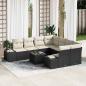 Preview: ARDEBO.de - 9-teiliges Garten-Sofa-Set mit Kissen Schwarz Poly-Rattan