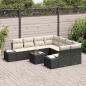 Preview: 9-teiliges Garten-Sofa-Set mit Kissen Schwarz Poly-Rattan