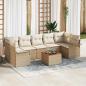 Preview: ARDEBO.de - 8-teiliges Garten Sofa Set mit Kissen Beige Poly Rattan Akazie