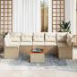 Preview: 8-teiliges Garten Sofa Set mit Kissen Beige Poly Rattan Akazie