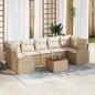 Preview: ARDEBO.de - 8-teiliges Garten Sofa Set mit Kissen Beige Poly Rattan Akazie