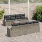 Preview: 9-teiliges Garten-Sofa-Set mit Kissen Grau Poly-Rattan Akazie