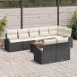 Preview: 9-teiliges Garten-Sofa-Set mit Kissen Schwarz Poly Rattan Akazie