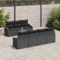 Preview: 8-teilige Garten Sofagarnitur mit Kissen Schwarz Poly Rattan Akazie