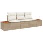 Preview: 3-teiliges Garten Sofa Set mit Kissen Beige Poly Rattan Akazie