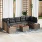 Preview: ARDEBO.de - 8-teiliges Garten-Sofa-Set mit Kissen Grau Poly-Rattan Akazie
