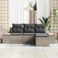 Preview: 4-teiliges Garten Sofa Set mit Kissen Grau Poly Rattan Akazie