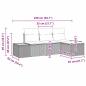 Preview: 4-teiliges Garten Sofa Set mit Kissen Grau Poly Rattan Akazie