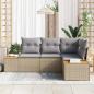 Preview: Gartensofa-set mit Kissen 5 pcs Hellgrau Poly Rattan