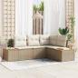 Preview: ARDEBO.de - 4-teiliges Garten-Sofaset mit Kissen Beige Poly Rattan Akazie