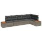 Preview: 6-teiliges Garten Sofa Set mit Kissen Grau Poly Rattan Akazie