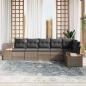 Preview: 6-teiliges Garten Sofa Set mit Kissen Grau Poly Rattan Akazie