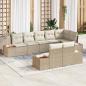 Preview: ARDEBO.de - 8-teiliges Garten Sofa Set mit Kissen Beige Poly Rattan
