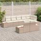 Preview: 8-teiliges Garten Sofa Set mit Kissen Beige Poly Rattan