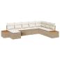 Preview: 8-teiliges Garten Sofa Set mit Kissen Beige Poly Rattan Akazie