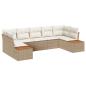 Preview: 7-teiliges Gartensofa Set mit Kissen Beige Poly Rattan Akazie