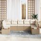 Preview: 7-teiliges Gartensofa Set mit Kissen Beige Poly Rattan Akazie