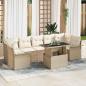 Preview: ARDEBO.de - 8-teiliges Garten Sofa Set mit Kissen Beige Poly Rattan