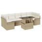 Preview: 8-teiliges Garten Sofa Set mit Kissen Beige Poly Rattan