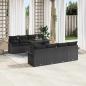 Preview: 9-teiliges Garten Sofa Set mit Kissen Schwarz Poly Rattan