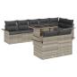 Preview: Gartensofa-set mit Kissen 9 pcs Hellgrau Poly-Rattan