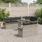Preview: Gartensofa-set mit Kissen 9 pcs Hellgrau Poly-Rattan