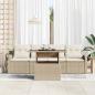 Preview: 5-teilige Garten Sofagarnitur mit Kissen Beige Poly Rattan