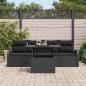 Preview: 5-teiliges Garten-Sofa-Set mit Kissen Schwarz Poly Rattan