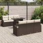 Preview: Gartensofa-set mit Kissen 7 pcs Braun Poly Rattan