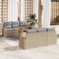 Preview: ARDEBO.de - 7 Teiliges Garten Sofa Set mit Kissen Beige Poly Rattan