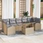 Preview: ARDEBO.de - 8-teiliges Garten-Sofa-Set mit Kissen Beige Poly Rattan