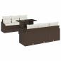 Preview: Garten-Sofa-Set mit Kissen 7 pcs Braun und Creme Poly-Rattan