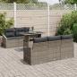 Preview: 7-teiliges Garten Sofa Set mit Kissen in Grau und Poly Rattan